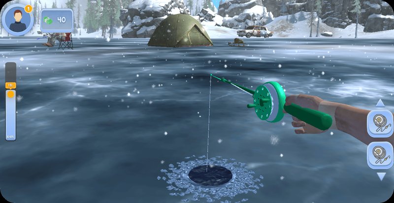 Ice fishing game in Germany